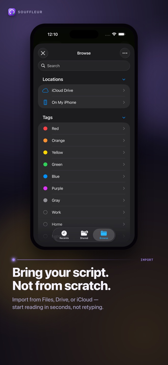 Script list / import picker